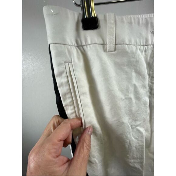 Lafayette 148 New York White with Black Stripe Pants Size 4 - Picture 3 of 9
